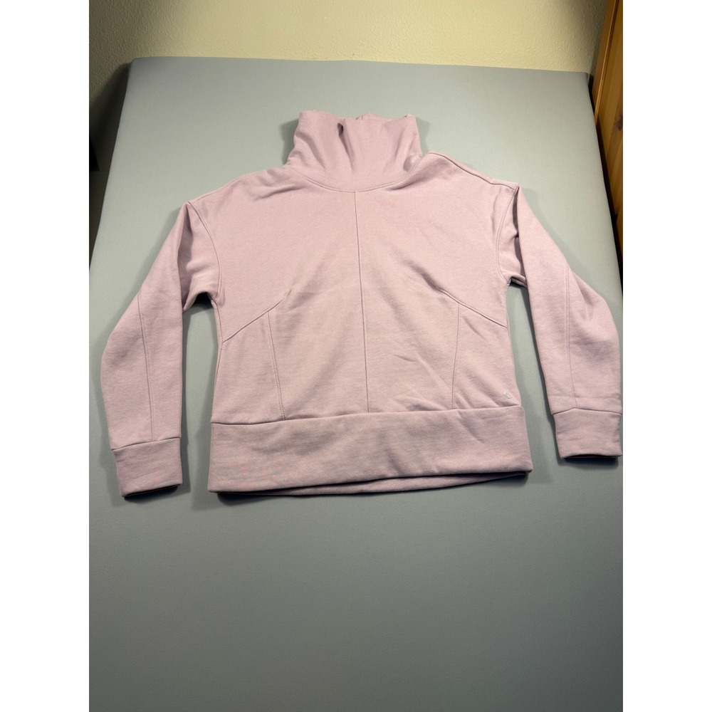 Apana Womens Funnel Neck Sweatshirt Lavender Mauve Fleece Pullover Small